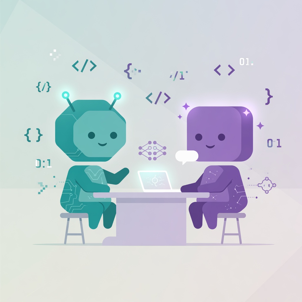 Abstract neon workspace illustration for NiftyChatGPT